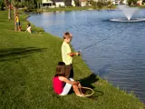 Kids fishing at Paramount